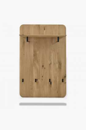 Massives Garderobenpaneel Eiche Weiß 70x110 cm skandinavisch